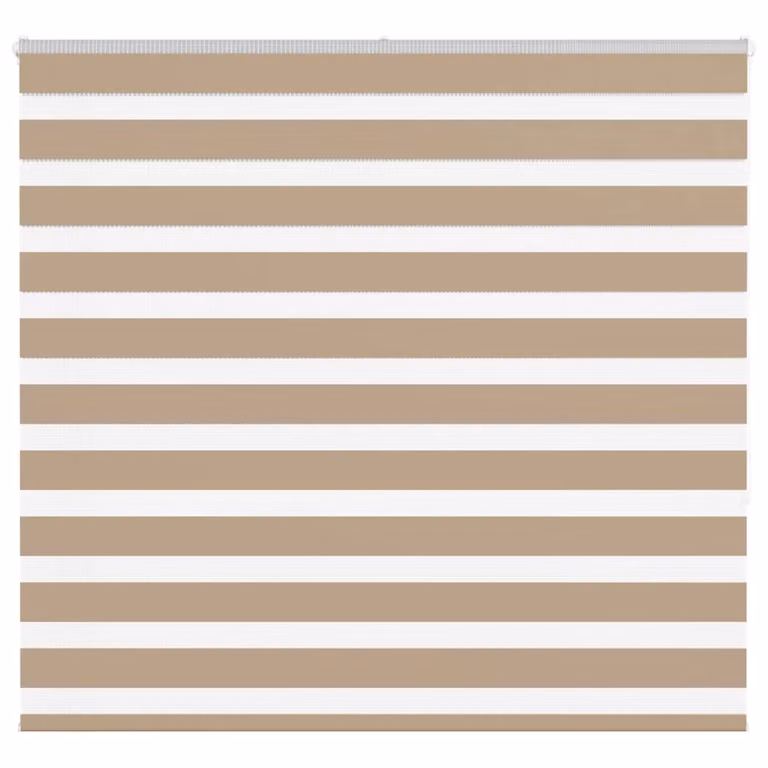 Estor cebra día y noche vidaXL de poliéster con diseño de rayas en colores marrón, arena y beige, Ancho: 160,9 cm