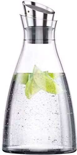 Jarra Emsa Flow de acero inoxidable y cristal transparente de 1 l
