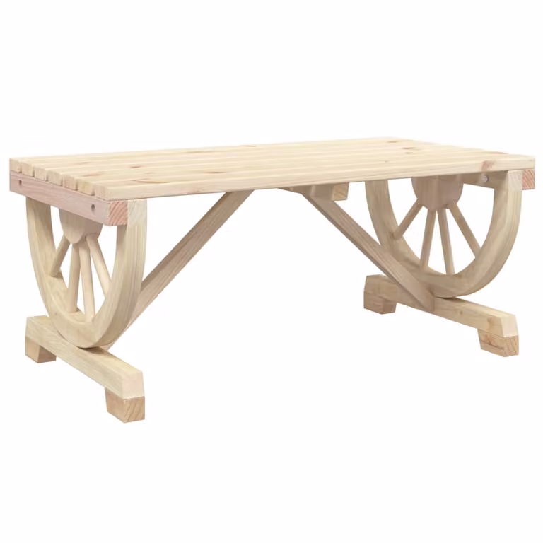 Mesa de centro de jardín Syfax de madera maciza de abeto en color marrón, beige y multicolor, An/P/Al: 90 x 50 x 40 cm