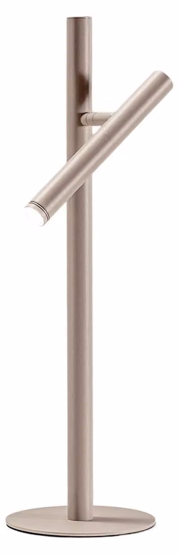 Lámpara de mesa LED Gea Luce en aluminio gris paloma con función de atenuación y luz cálida de 3000 K