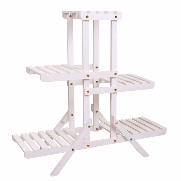 Estantería de madera de abeto WANDERLUST en color blanco y dorado, diseño minimalista para baño, An/P/Al: 70 x 27 x 77 cm