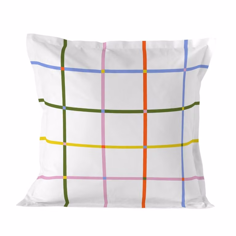 Funda de almohada Happyfriday de algodón multicolor con diseño gráfico, 80 x 80 cm