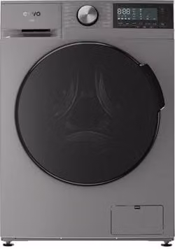 Lavadora de carga frontal Evvo Nova de 8 kg, 1350 rpm, color gris con acabado en acero inoxidable, An: 60 cm, Al: 85 cm, P: 48 cm