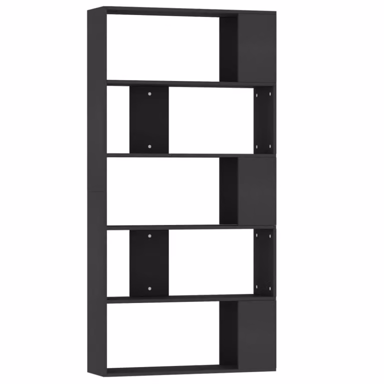 Estantería divisor Maison Chic de madera en color negro mate An/P/Al: 80 x 24 x 159 cm