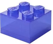Caja de almacenamiento LEGO Brick 4 apilable con tapa de 5,7 litros en colores azul, morado y transparente