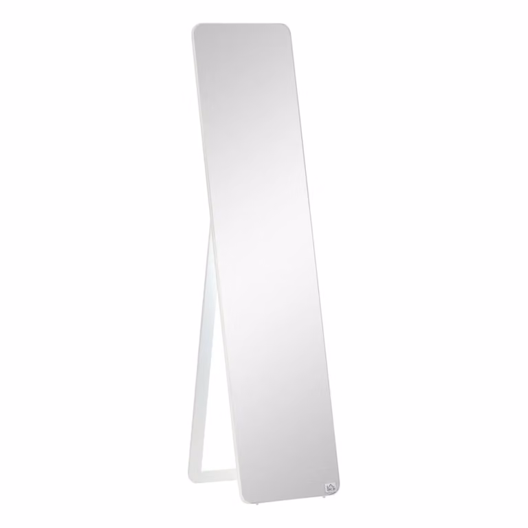 Espejo de pie Homcom de madera y vidrio blanco An/P/Al: 37 x 43 x 156 cm