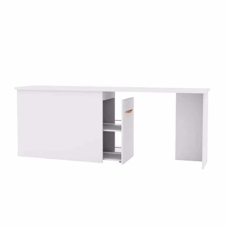 Escritorio con zapatero Muemue blanco para dormitorio infantil An/P/Al: 242 x 45 x 76,5 cm
