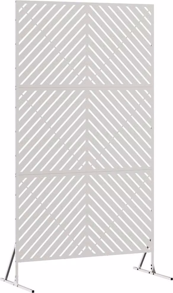Pantalla de privacidad Syfax rectangular de acero inoxidable color plata An/P/Al: 100 x 50 x 180 cm
