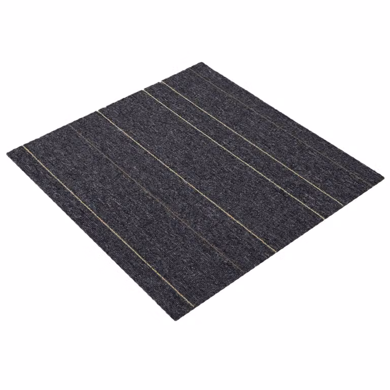 Set de 20 azulejos de alfombra vidaXL modernos con rayas en gris, de polipropileno, An/P: 50 x 50 cm