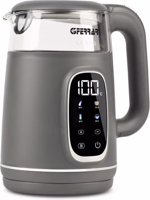 Hervidor eléctrico con infusor G3 Ferrari Infusor Glass G10224 de vidrio gris con capacidad de 1,7 l y 2200 W