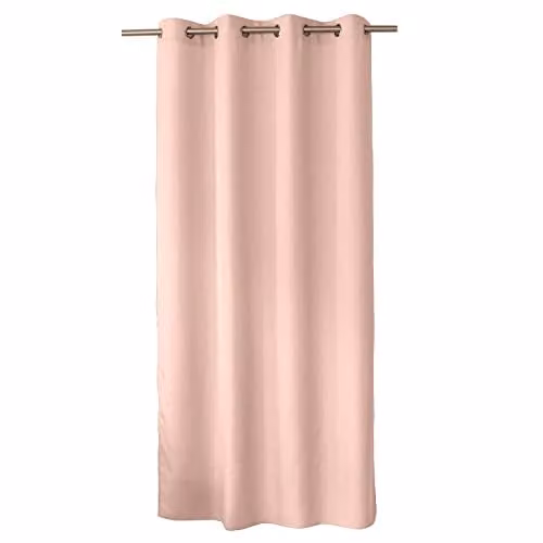 Cortina decorativa de satén ED Enjoy Home en color rosa con ojales, An/Al: 140 x 240 cm