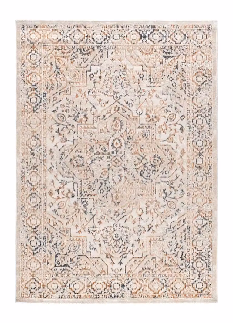 Alfombra vintage Atticgo de estilo oriental en colores beige y azul, An x Al: 134 x 200 cm