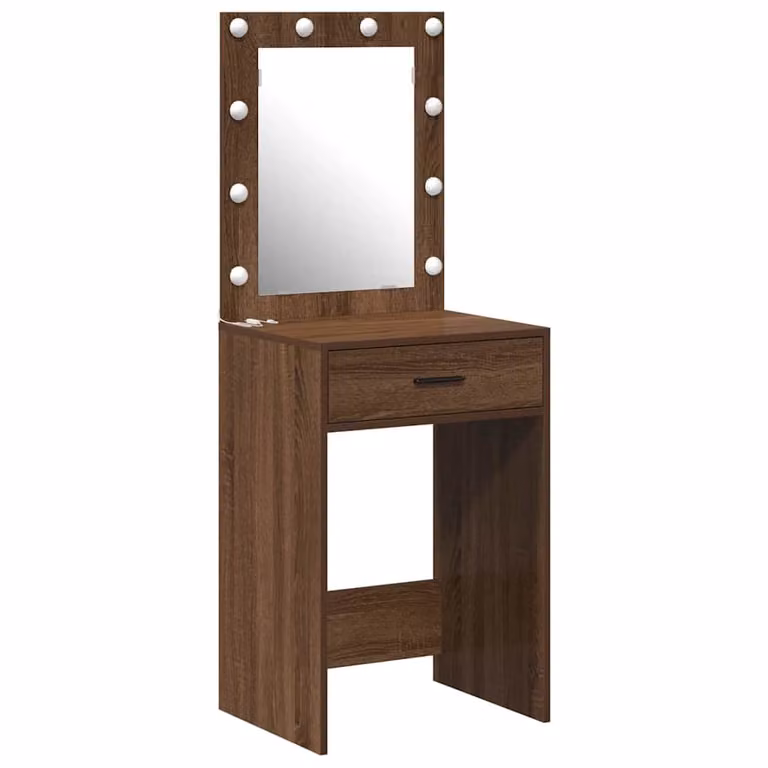Mesa tocador moderna vidaXL en color marrón con acabado mate y madera de ingeniería MDF An/P/Al: 50 x 41 x 135 cm