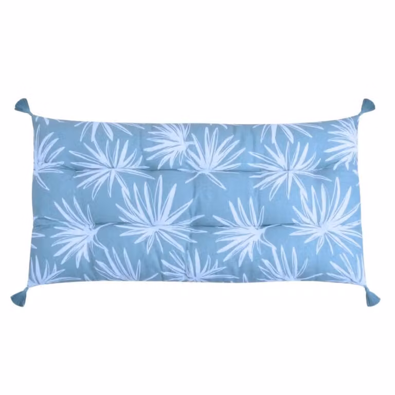 Colchón impermeable y anti-UV con diseño de flores Ornami en color azul, An/P: 120 x 60 cm