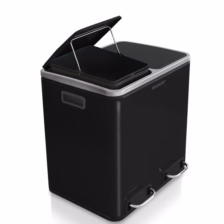 Cubo de basura Karat Felix con sistema de separación y pedal, 2 cubos de 30 litros (60 litros en total)