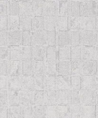 Papel pintado Rasch Deco Style con diseño geométrico abstracto en color gris, resistente a la humedad y lavable