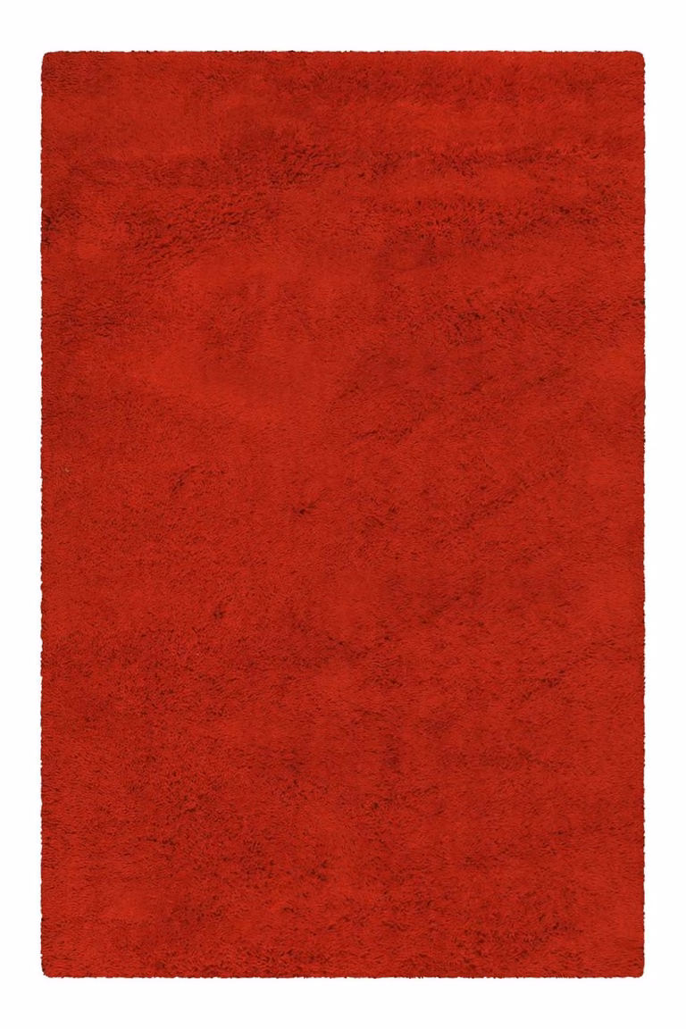 Alfombra de lana Esprit en color rojo, diseño moderno y rectangular, An/P: 90 x 160 cm
