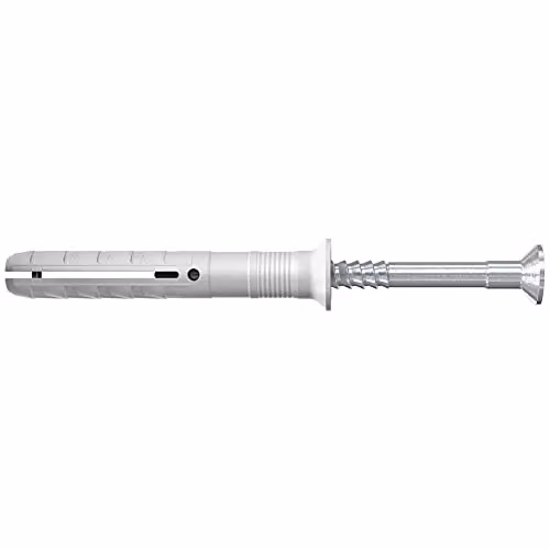 Fischer Kit de tornillo y taco de impacto Hammerfix N 8x80/40 de acero galvanizado y nylon, caja de 50 unidades