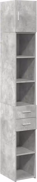 Mueble de baño moderno y estrecho HELLOSHOP26 de color gris con acabado mate, An/P/Al: 30 x 42,5 x 225 cm