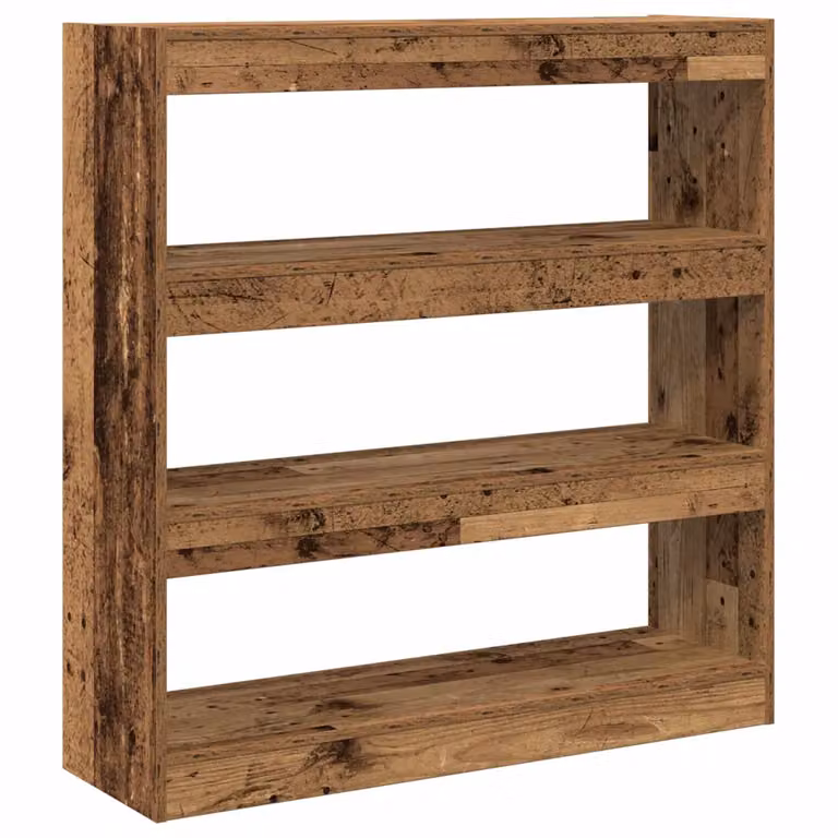 Estantería para libros de 3 niveles vidaXL en madera recuperada color marrón An/P/Al: 100 x 30 x 103 cm