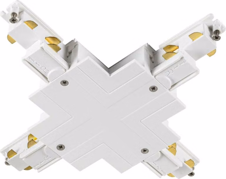 Conector X SLV para sistema de carril S-TRACK trifásico, color blanco, regulable e IP20