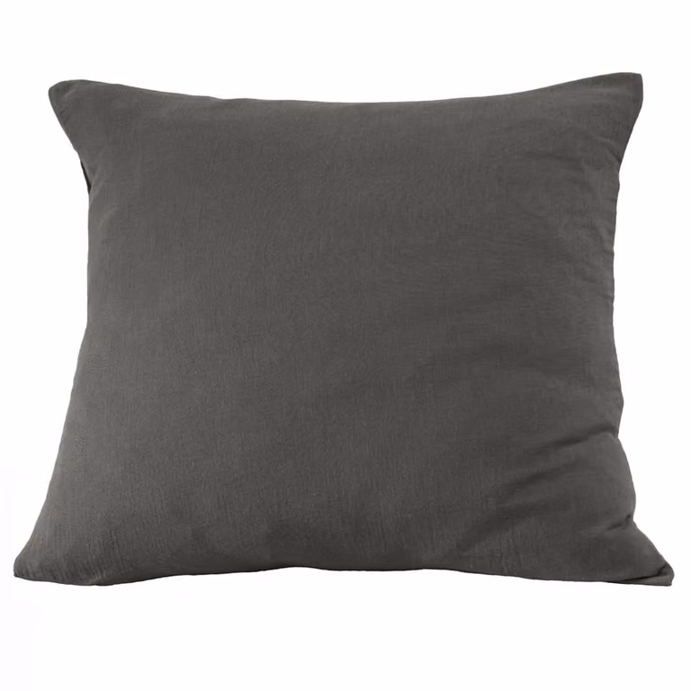 Funda de almohada de algodón lisa Housse De Rêve color gris, 60 x 60 cm