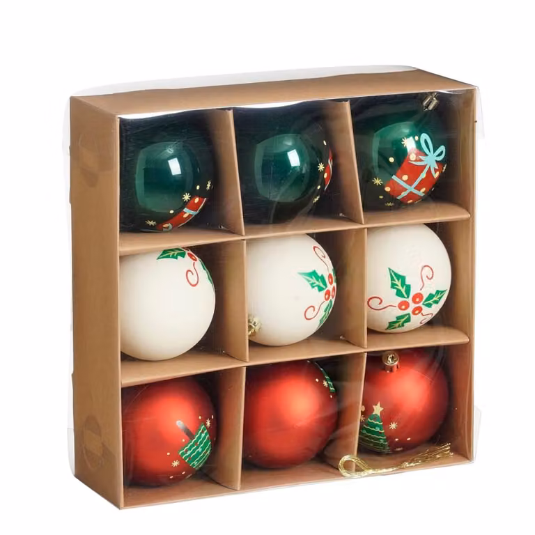 Bola de Navidad con diseño floral de Mica Decorations, multicolor, An/P/Al: 8 x 8 x 9 cm
