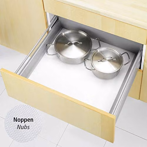 Esterilla antideslizante Wenko de plástico blanca para cocina o dormitorio, An/P: 50 x 150 cm