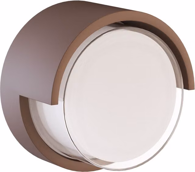 Aplique de pared LED redondo Blis de Beneito & Faure para exterior en acero corten marrón con 15W y temperatura de color CCT