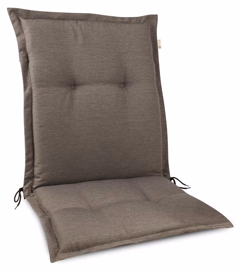 Cojín para silla de jardín Beautissu Premium con respaldo bajo, color beige, An/P/Al: 105 x 50 x 7 cm