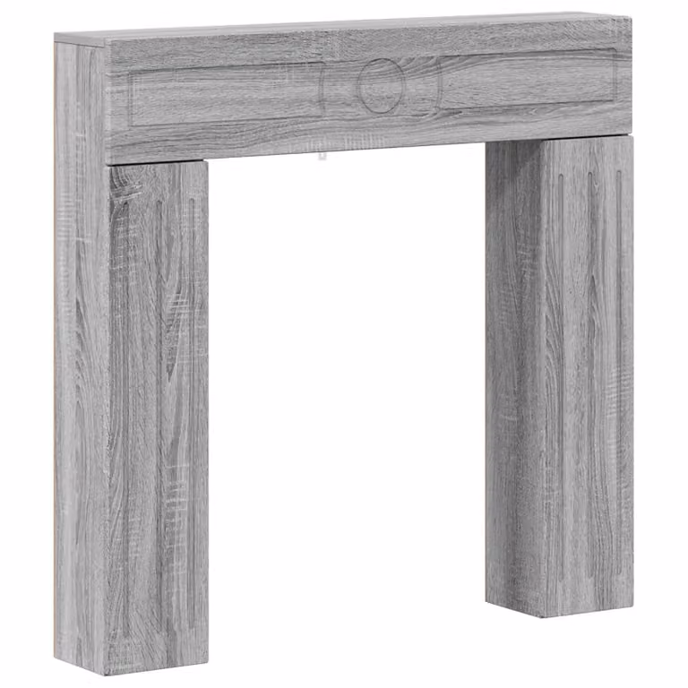 Marco de chimenea moderno de madera vidaXL en color gris, An/P/Al: 102 x 18 x 100,5 cm