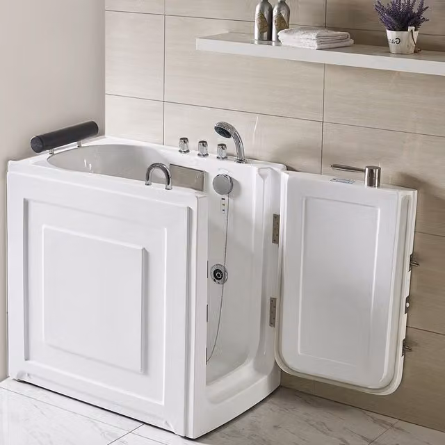 Bañera para personas mayores Dianhydro modelo corner color blanco con apertura a la derecha An/P/Al: 101,5 x 72 x 100 cm