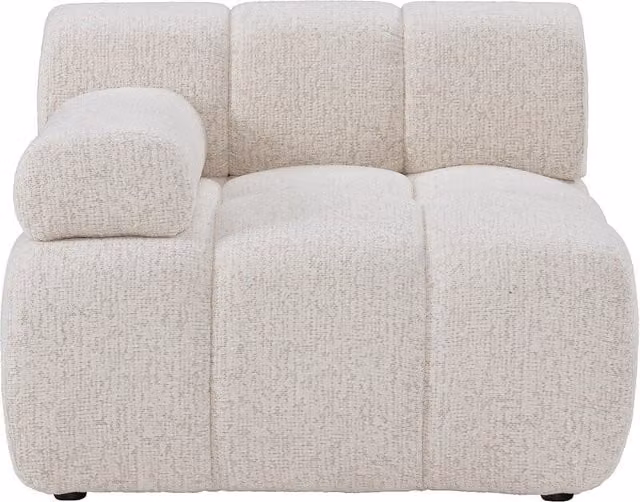 Sillón rinconero izquierdo de tela jaspeada beige Facivil