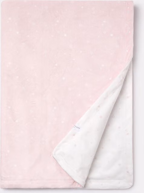 Manta reversible Cotton Juice Baby Home para bebés con diseño de estrellas en microvelour, color rosa, An/P: 70 x 100 cm