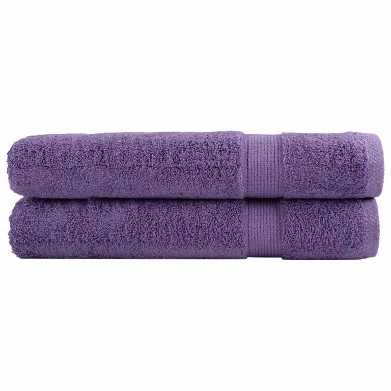 Pack de 2 toallas premium SOLUND de vidaXL en color morado, fabricadas en algodón de rizo con un gramaje de 600 gsm, An: 100 cm, Al: 200 cm