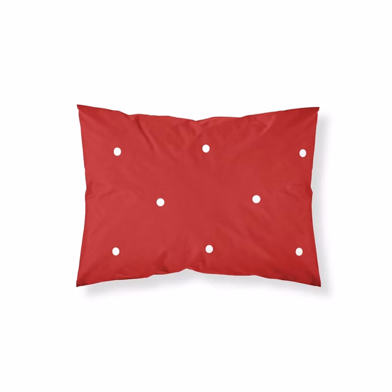 Funda de almohada de Navidad Decolores Home en algodón color rojo de 65 x 65 cm