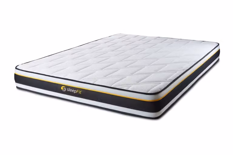 Colchón de espuma de alta densidad Sleepfit blanco con regulación de temperatura y propiedades antibacterianas An/P/Al: 135 x 190 x 19 cm