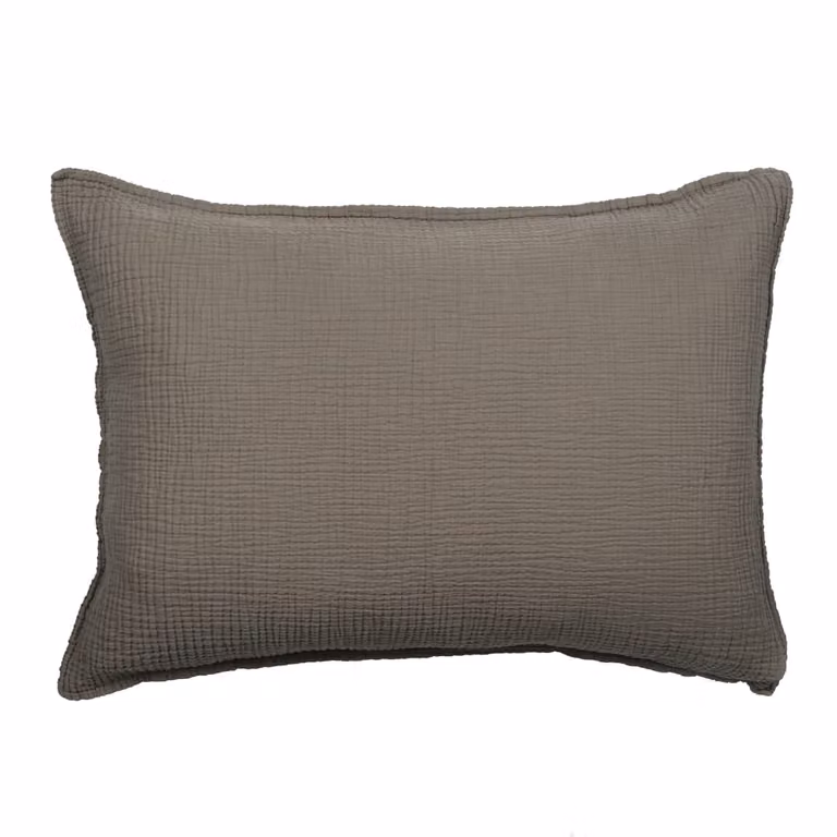 Funda de almohada de algodón de Maison d'été en color marrón, An/P: 50 x 70 cm