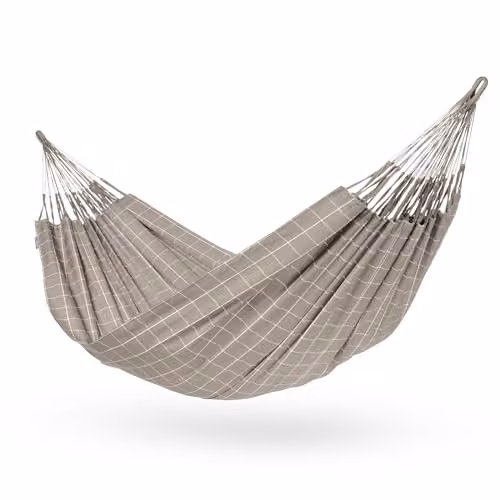 Hamaca Kingsize La Siesta Brisa Almond Classic en color beige y gris para exterior