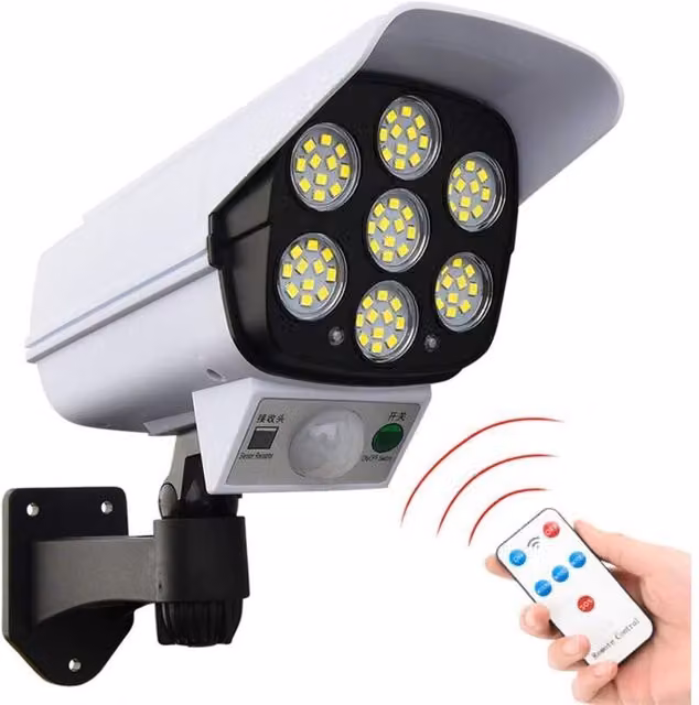 Lámpara Solar de Exterior ODIPIE con 77 LED Blancos, Sensor de Movimiento y Control Remoto para Seguridad en Jardín