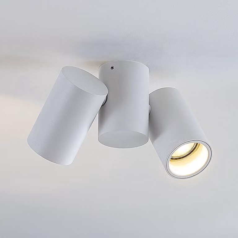 Lámpara de techo LED Arcchio de Gesina en color blanco, diseño moderno de aluminio para salón o comedor, regulable