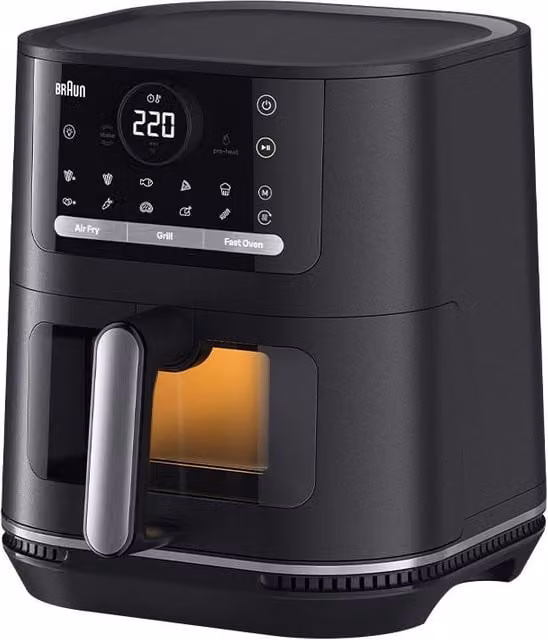 Freidora de aire caliente Braun HF5073 de 6 l, 2000 W, color negro