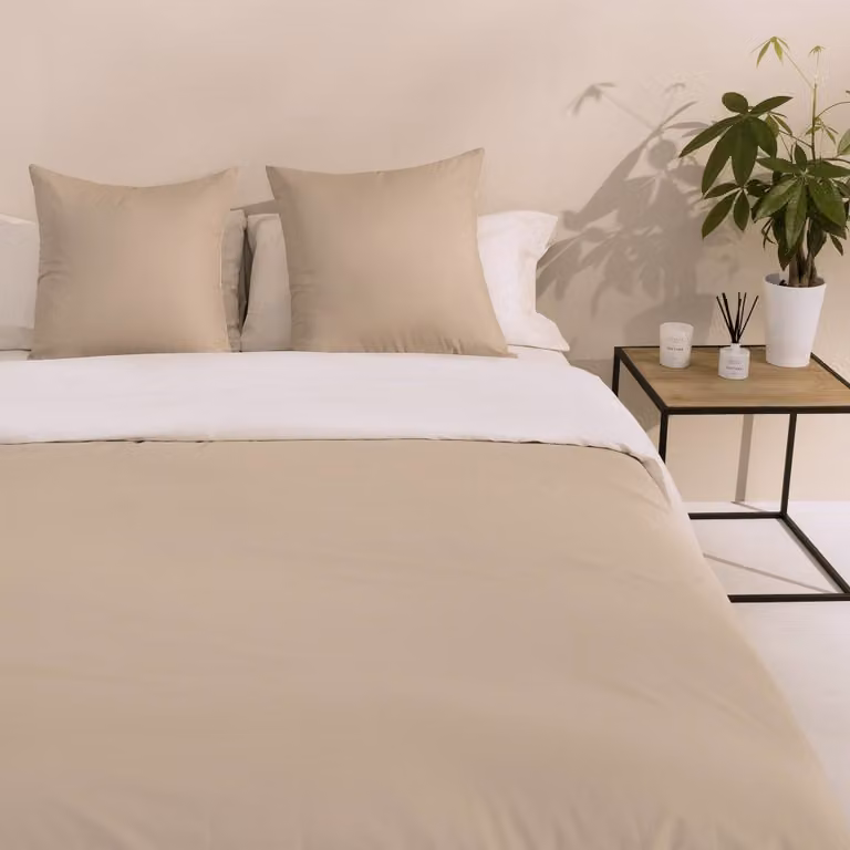 Funda nórdica de algodón orgánico Textura Interiors gris piedra de 180 hilos para cama de 105-120 cm
