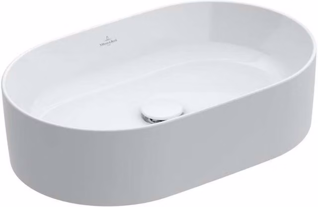 Lavabo de sobremesa ovalado Villeroy & Boch Collaro en cerámica blanca An/P: 56 x 36 cm