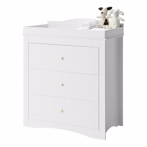 Cambiador de pañales moderno VEVOR con 3 cajones y organizador de almacenamiento para habitación infantil, color blanco, An/P/Al: 46,2 x 85,1 x 101 cm
