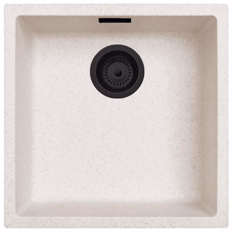 Fregadero de cocina Pure.Sink de mineral fundido con encimera, color arena, An/P/Al: 45 x 45 x 20,8 cm