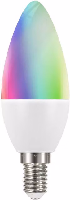 Sistema de luz inteligente Müller-Licht LED RGB multicolor con tecnología Zigbee, regulable y con mando a distancia, casquillo E14, 6W, blanco