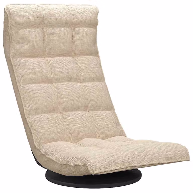 Silla de suelo giratoria 360 grados de tela beige vidaXL