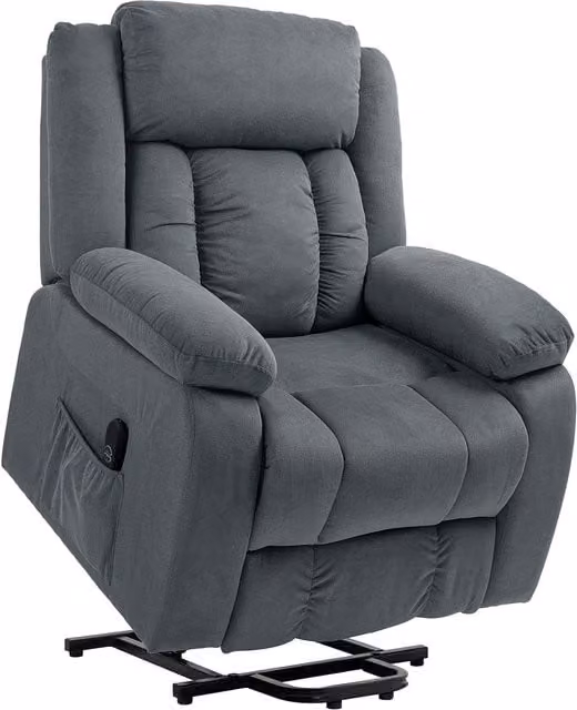 Sillón Relax Reclinable Eléctrico con Función Levanta Personas y Puerto USB HOMCOM, Gris, An/P/Al: 92 x 94 x 105 cm