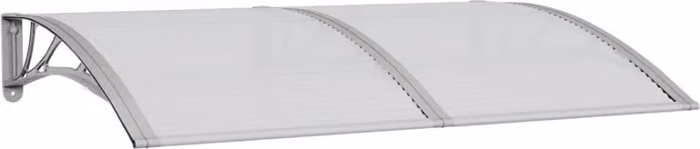 Marquesina de puerta Syfax de policarbonato y aluminio en color gris, An/P: 150 x 100 cm